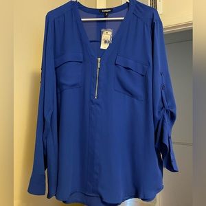 NWT Express Brand Button-Tab Blouse